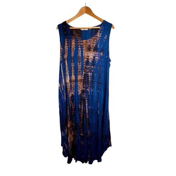 Soft Surroundings Maxi Swimsuit Coverup Tie Dye Gauzy Loose Flowy Beach 2X - Picture 1 of 11